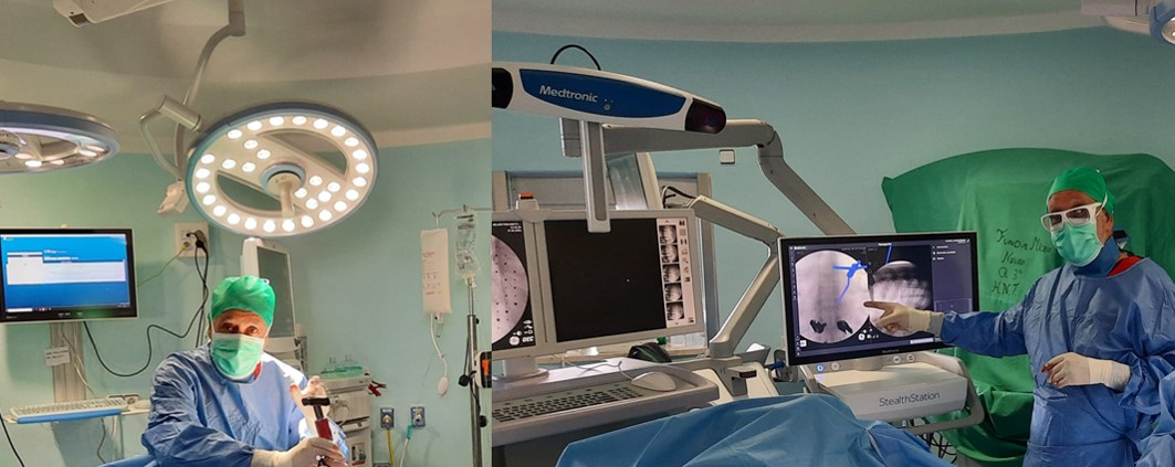Foto real en quirófano operando una fractura mínimamente invasiva 
